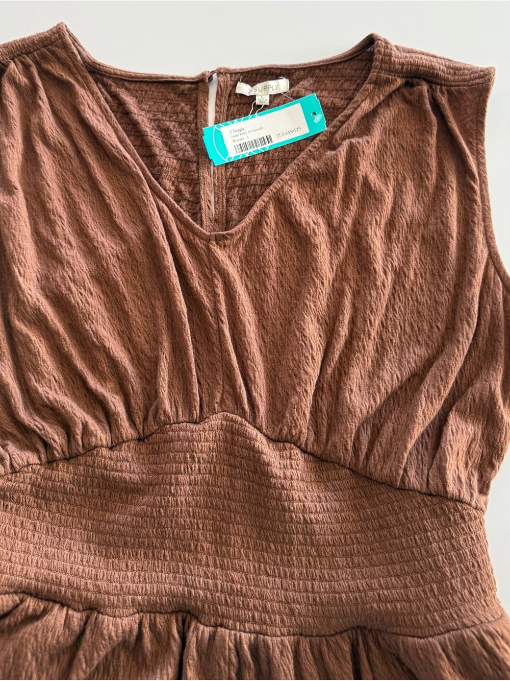 Z Supply Brown Sleeveless V-Neck Jumpsuit - Picture 5 of 8